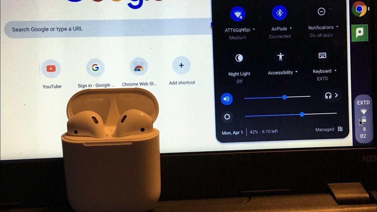 how to connect airpods to chromebook