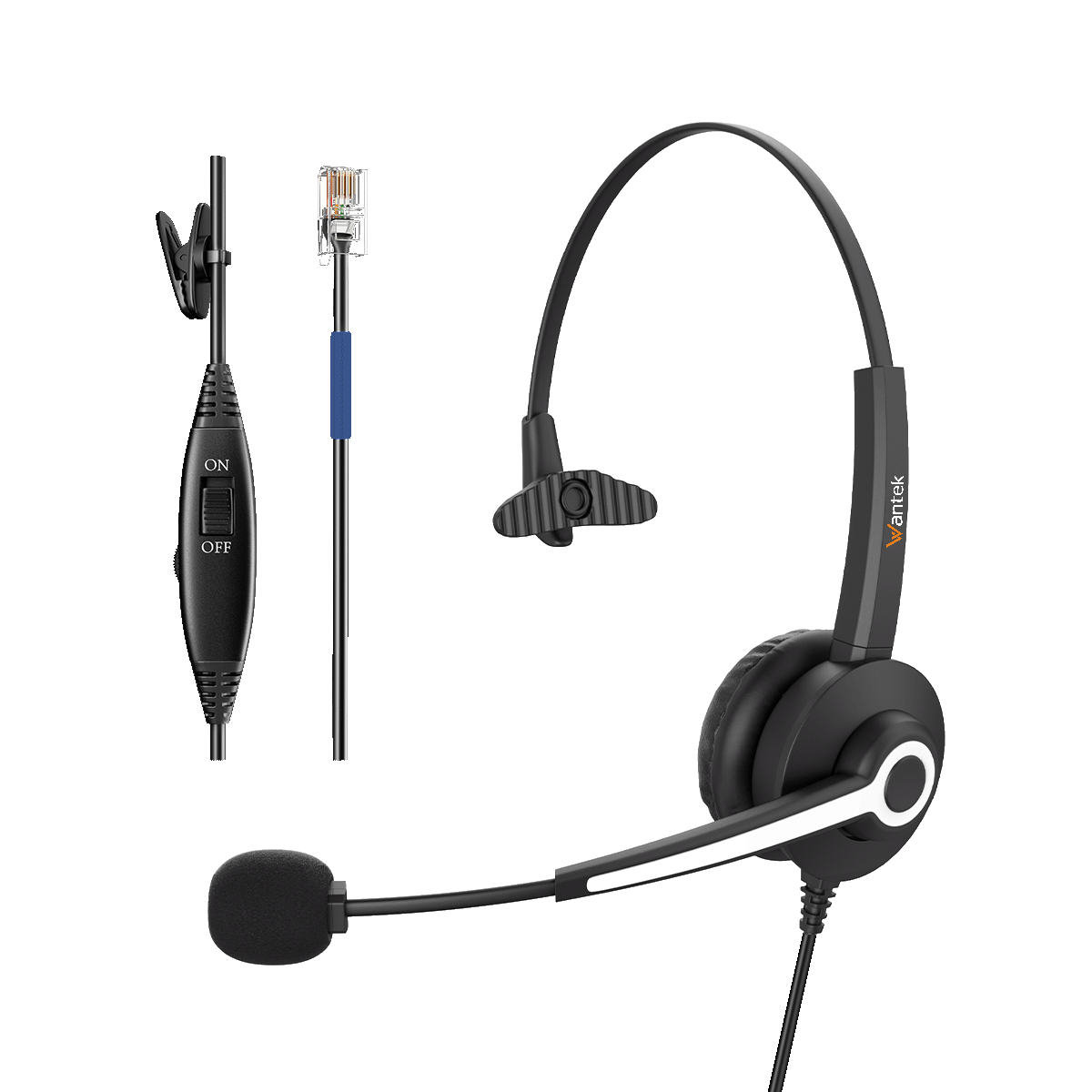 Wantek® h681 mono RJ9【RJ2】headset for corded phones