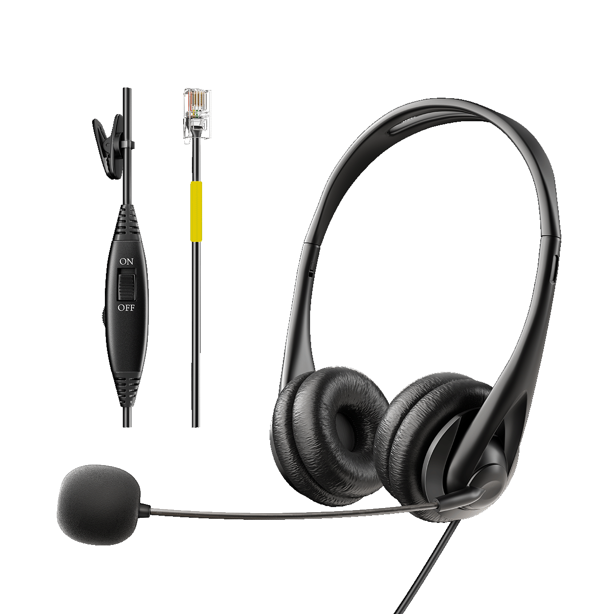 Wantek® h313 stereo RJ9【RJ4】 headset for office