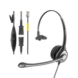 Wantek® h600 RJ9【RJ4】 wired headset with QD for call center