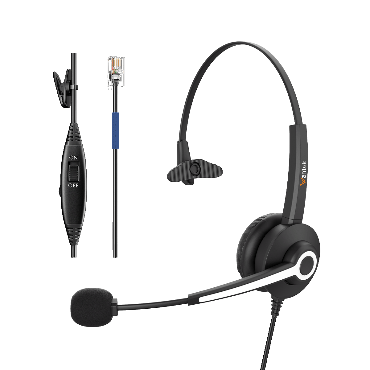 Wantek® h681 mono RJ9【RJ4】 headset for corded phones