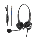 Wantek® h682 dual RJ9【RJ2】 headset for corded phones