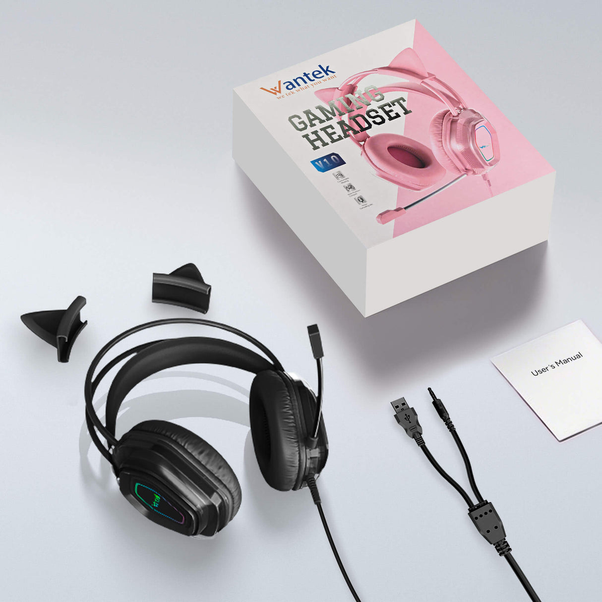 Gaming Headphones with Cat Ears Designs