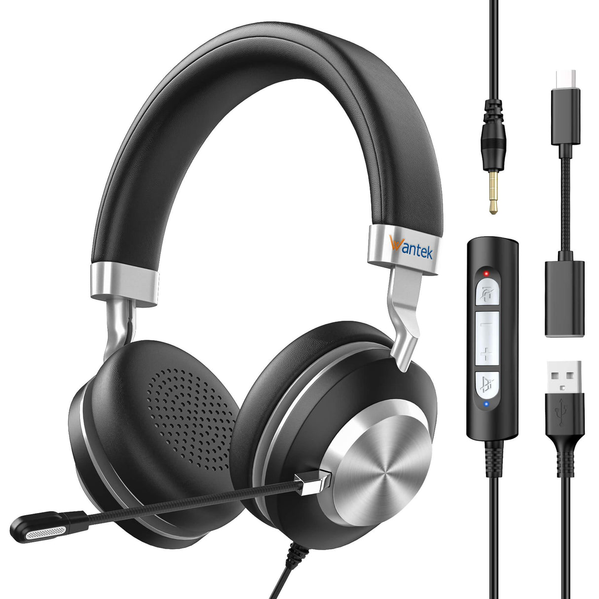 3-in-1 USB headset for Phones/Laptop/PC