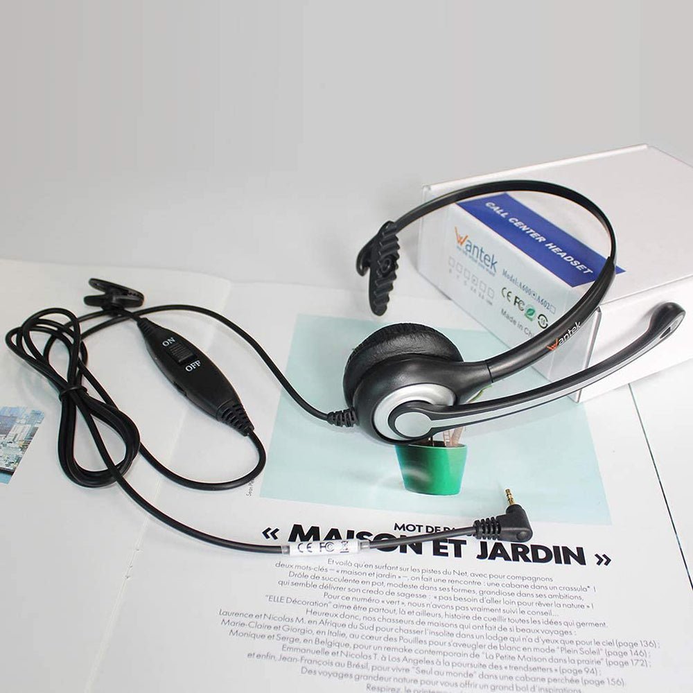 Wantek® h600 2.5mm headset for phone call - iwantekWantek® h600 2.5mm headset for phone call