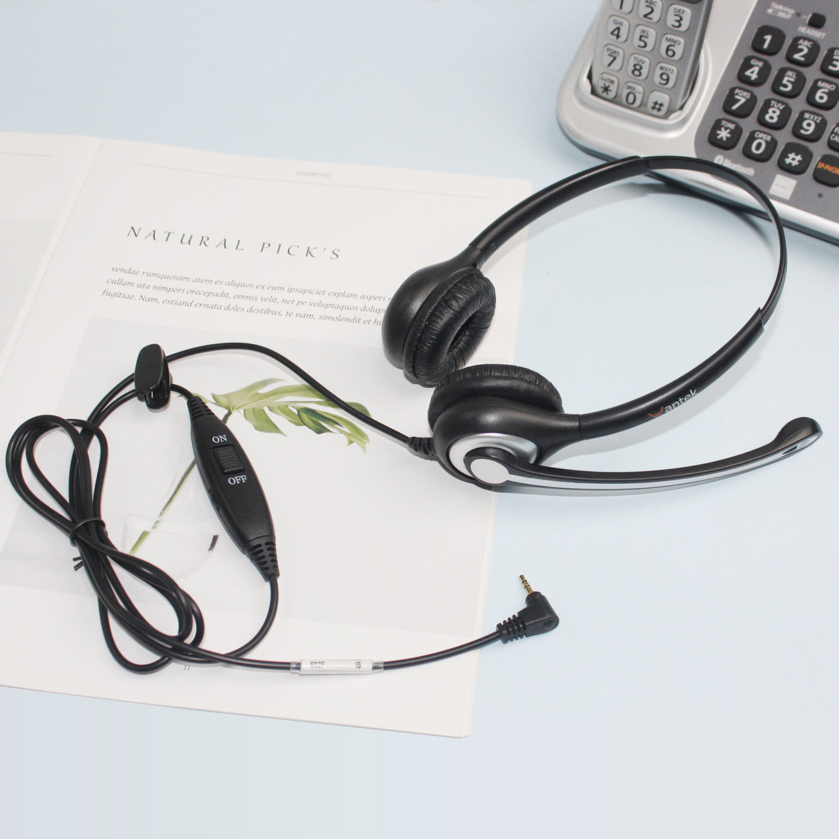 Wantek® h602 2.5mm headset for phone call