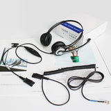 Wantek® h602 RJ9【RJ2】 wired headset with QD for call center
