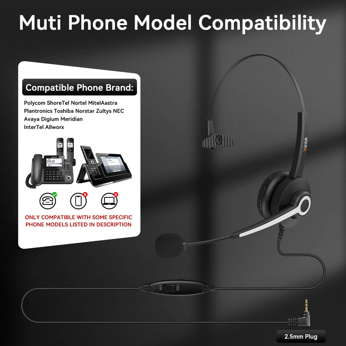 phone headset compatible with polycom ip phones