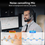 call center headst with noise cancelling microphone