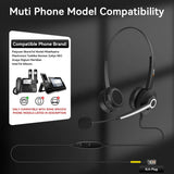 Wantek® h682 dual RJ9【RJ4】 headset for corded phones